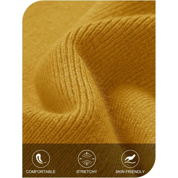 Women Off Shoulder Bodycon Sweater Dress Long Sleeve Party Midi Dress Ginger - Picture 5 of 9